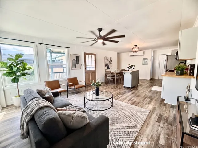 Virtually Staged Living Room / Dining Room