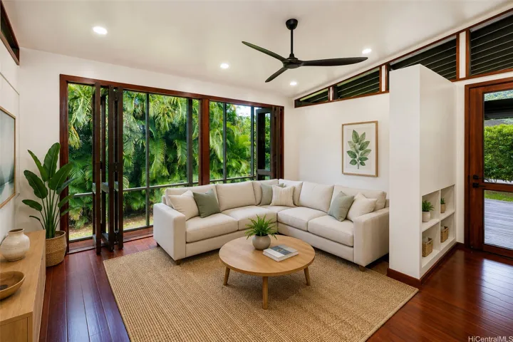 Virtually staged living room