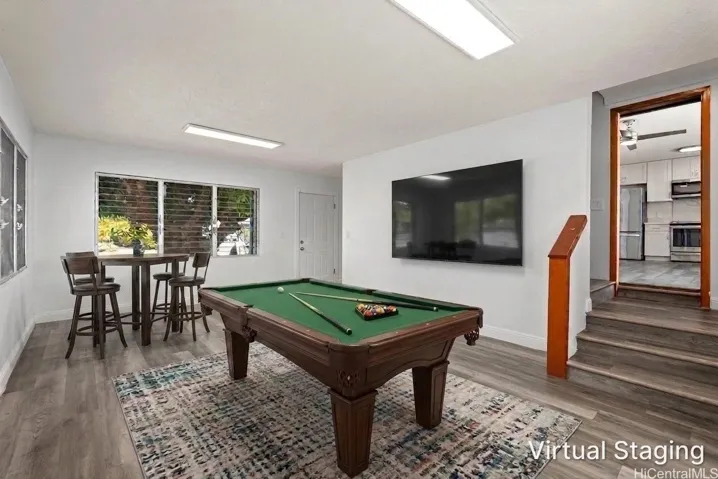 Flex room - virtually staged game room.