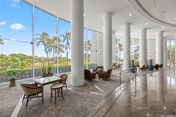 Lots of seating in the lobby.
