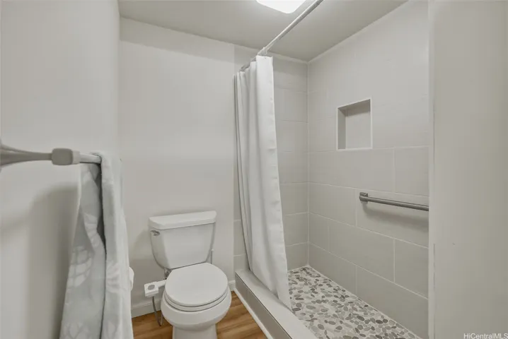 Shower added to replace the tub.