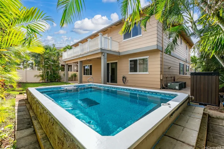 The private endless pool offers space for exercising, cooling off and relaxing at home.