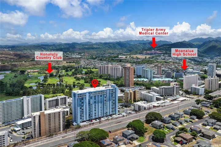 Aerial View of Building & Golf Course