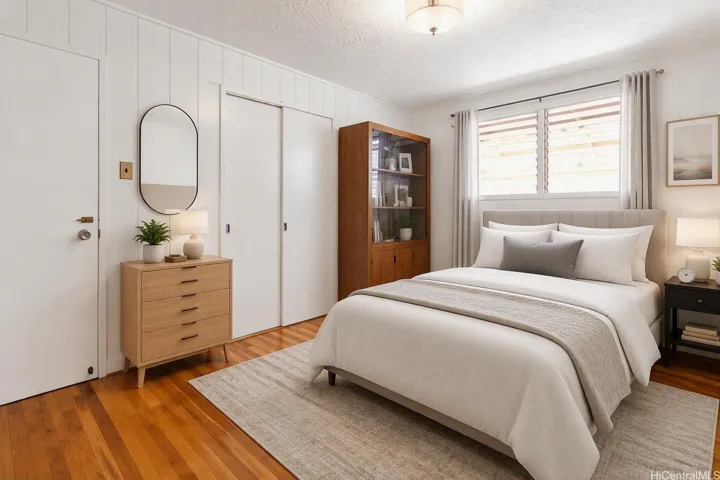 Virtually staged - Bedroom 3. Enhanced