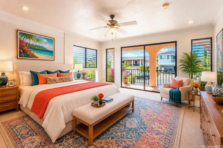 Upstairs - principal bedroom - Virtually staged