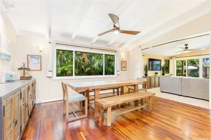 Large dining area with large private window.
