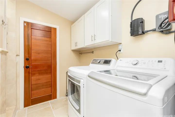 Laundry room and bathroom.