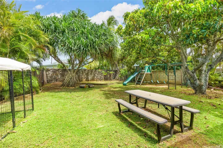 Large backyard.
