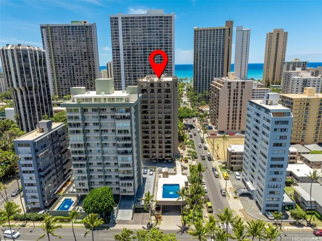 An easy walk two blocks to Waikiki Beach