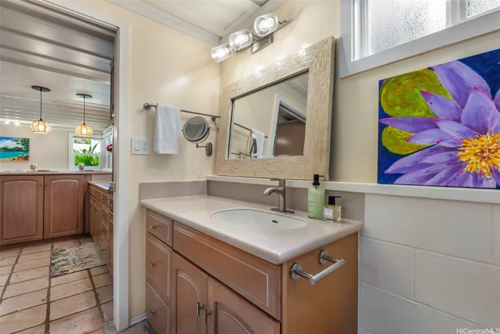Full bathroom with shower, first floor.