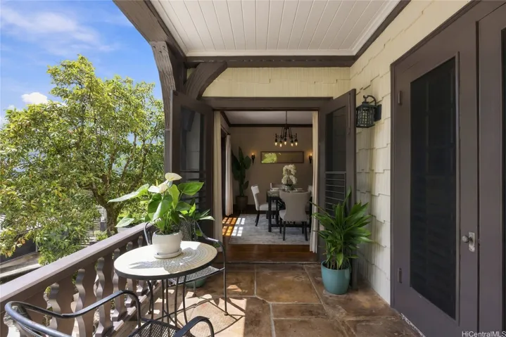 The patio off the dining room is a great spot to grab a quiet morning coffee.
