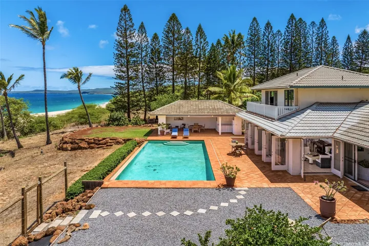 Large pool and entertainment cabana.