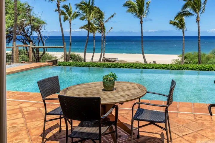 Oceanfront pool and entertainment area.
