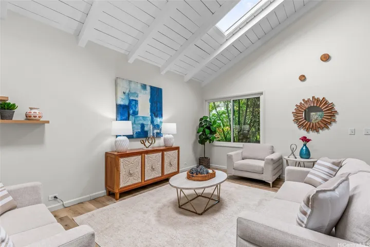 Living room and you will love the high ceilings.