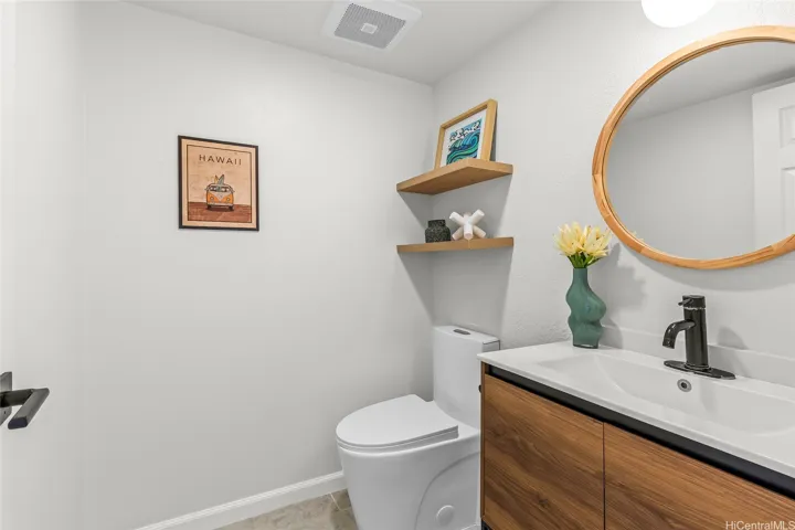 Half bathroom on the main level.