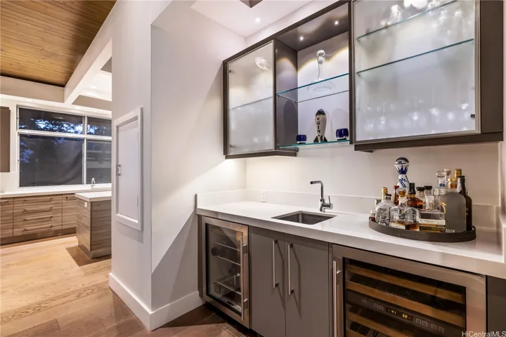 Wet bar, pantry and dumbwaiter