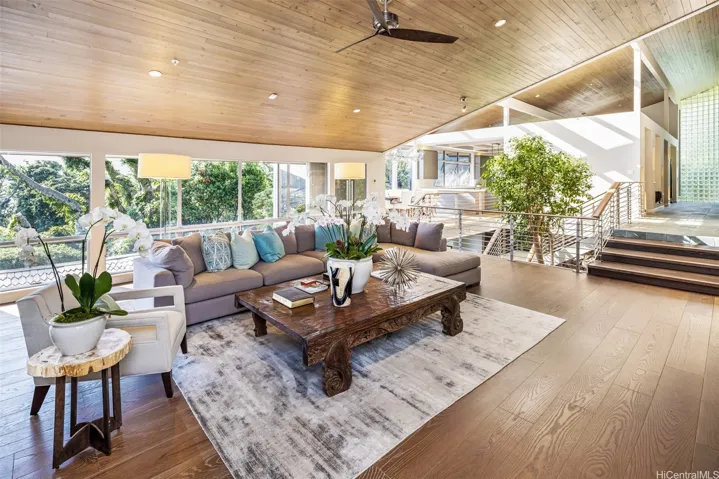Lots of light in this formal living area