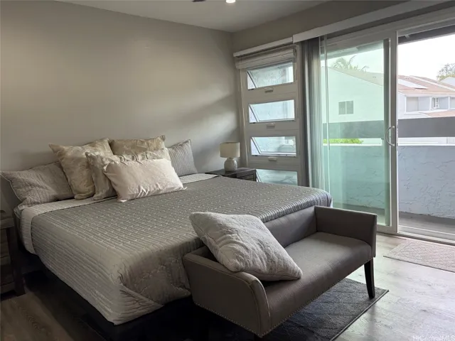 The primary bedroom with split AC unit