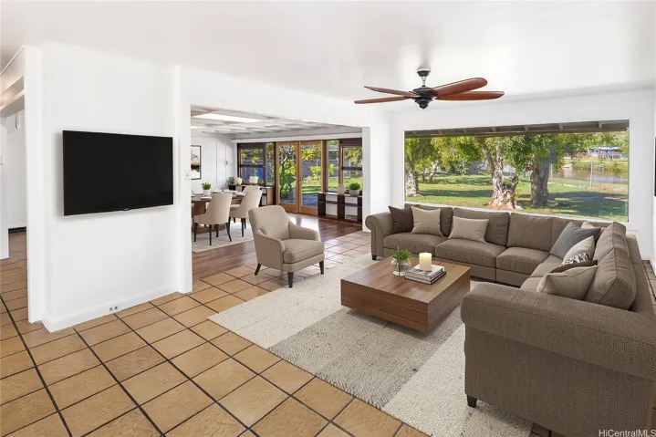 Enhanced living room in the main house