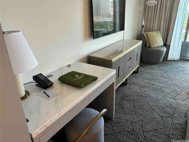 Desk and TV