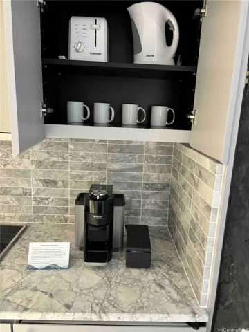 Coffee maker and cabnet