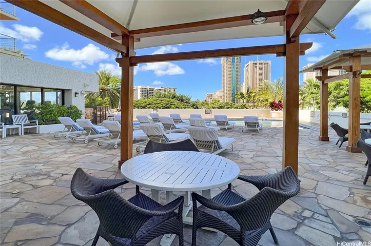 Cabana at poolside.
