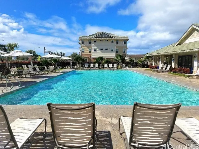 community pool right next to building