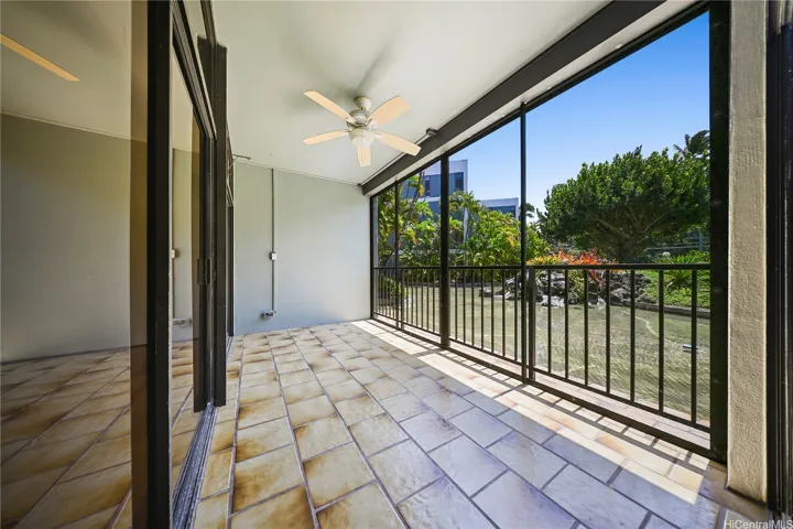 Lanai with an option to open or close rolling storm shutters