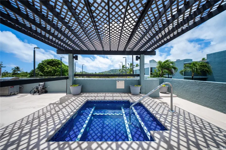 Step into the hot tub after a long day.