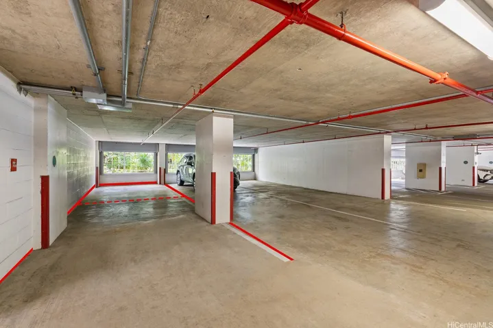 2 covered tandem parking stalls.