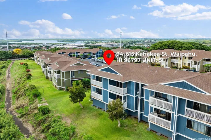 Building 5 backs to open green space with Pearl Harbor on the horizon