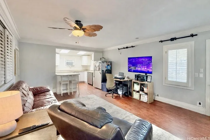 permitted garage conversion/rec area