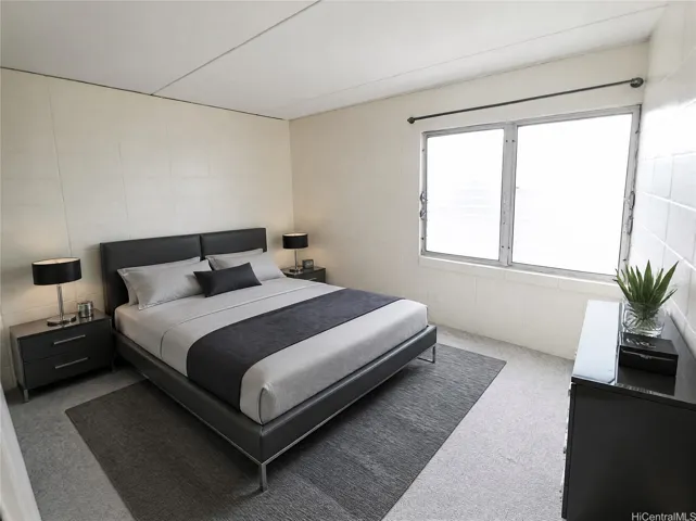 VIRTUALLY STAGED - The main bedroom is a little larger with an ensuite half bath. New carpet in both rooms along with new paint and closet doors give it a fresh look.