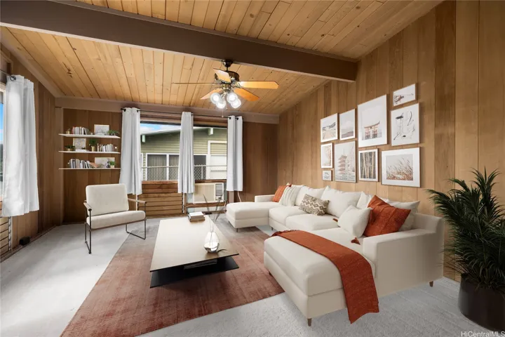Beautiful redwood walls & ceilings (enhanced)