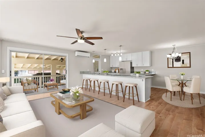 Enhanced & virtually Staged living area from the entry.