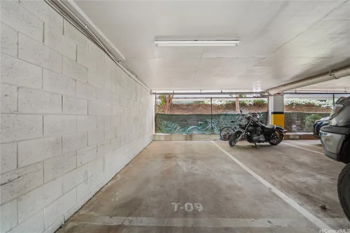 Back half of the 2 car parking stall