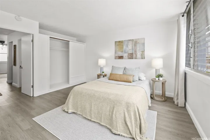 Bedroom with large closet