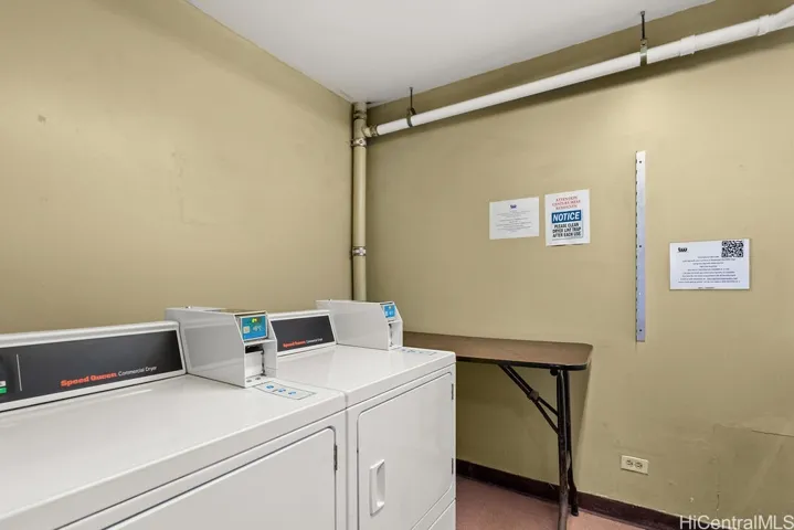 Community laundry on every floor.