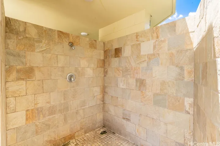 Clean pool showers.