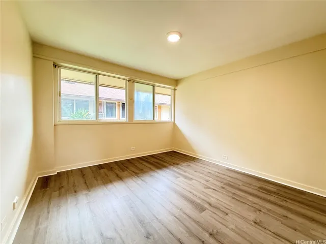 Spacious master bedroom with LED lighting