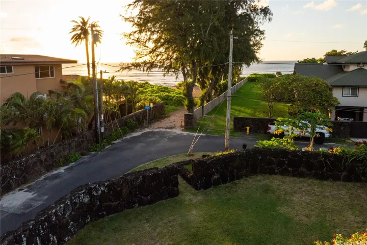 Sunset views from the level of a second story
