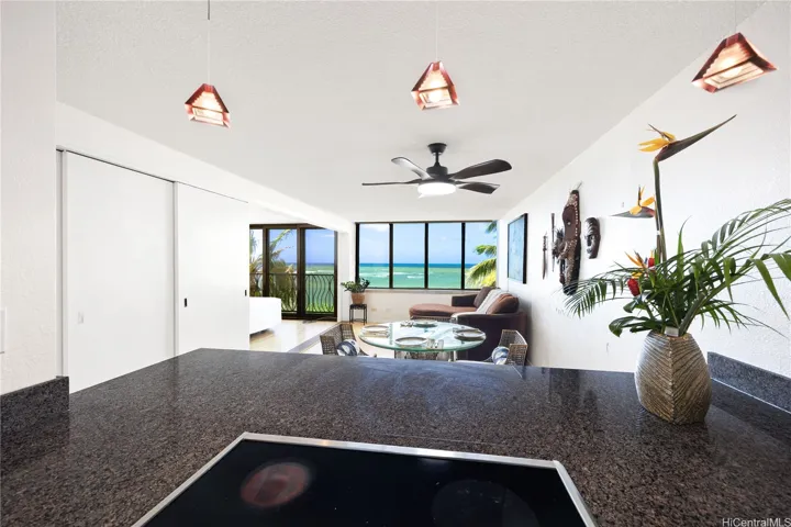 Ocean views from the kitchen.
