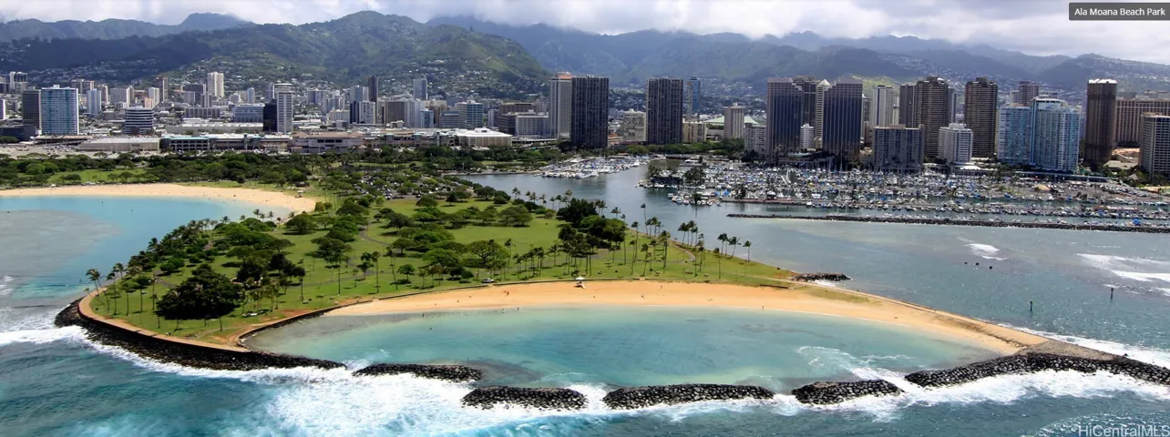 Ala Moana Beach park located nearby.