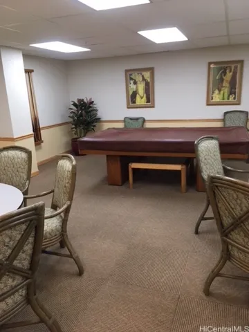 Billards/social room in llower lobby