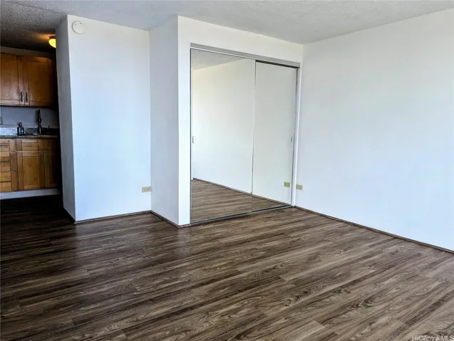 Unit has a full size closet with mirrored doors