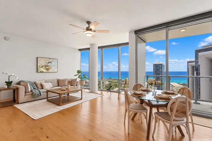 Views of the ocean from the living room