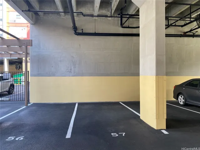 Covered parking stall