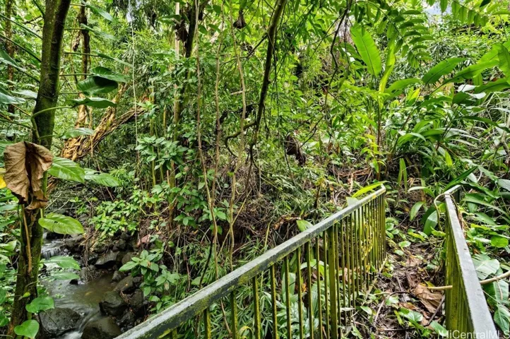 Bridge over stream to back area of the property.