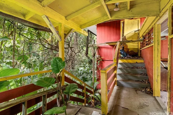 Stairway to the back of the property.