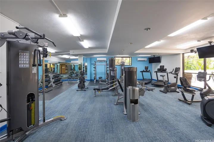 Stay cool while you workout in this functional Gym on mezzanine level with split A/C's.